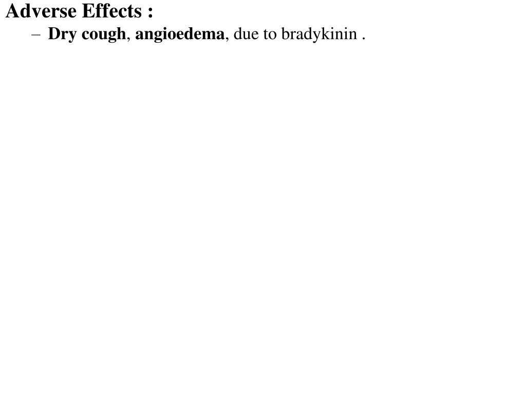 adverse effects dry cough angioedema