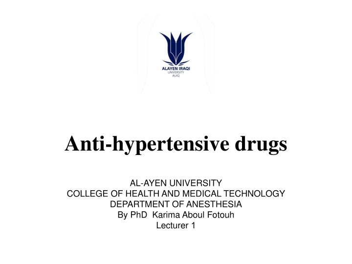 anti hypertensive drugs