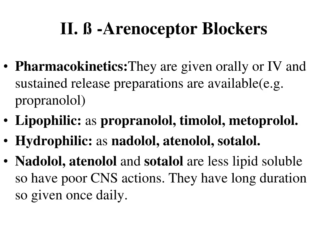 arenoceptor blockers