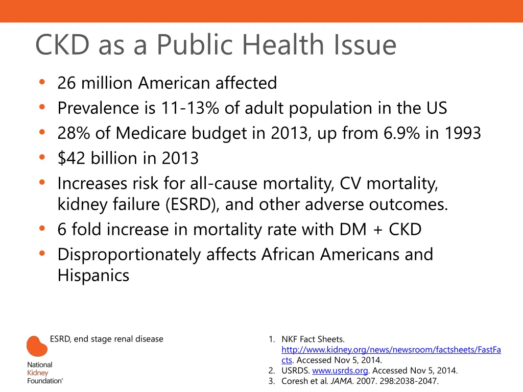 ckd as a public health issue 26 million american