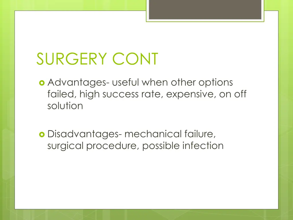 surgery cont
