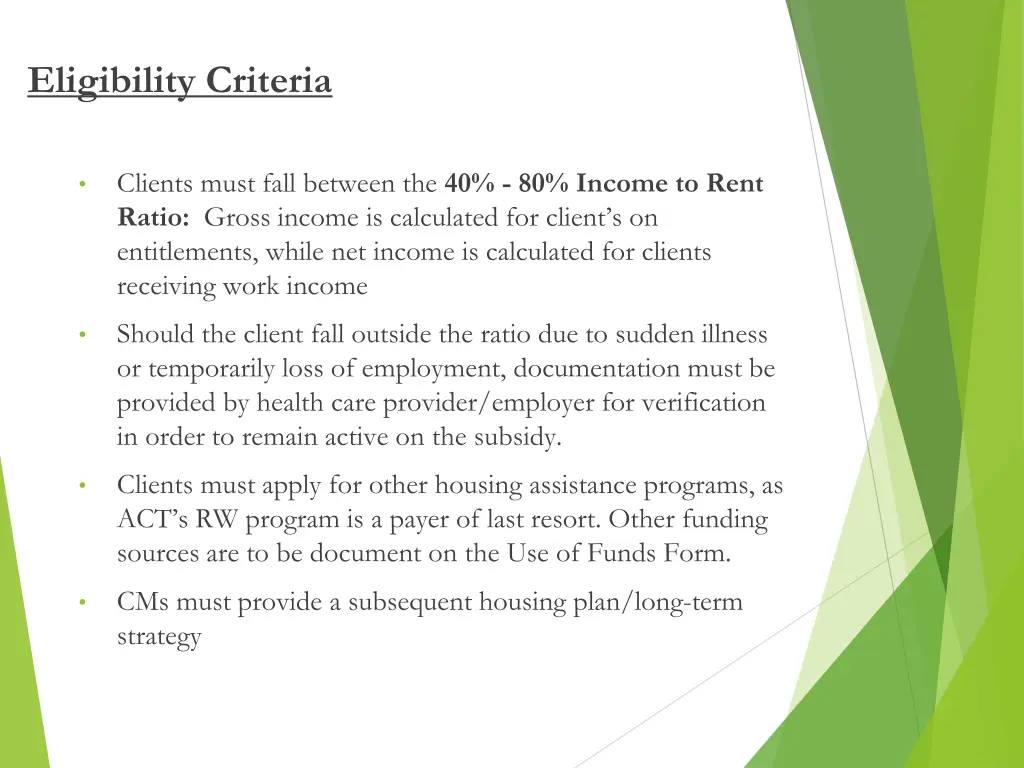 eligibility criteria