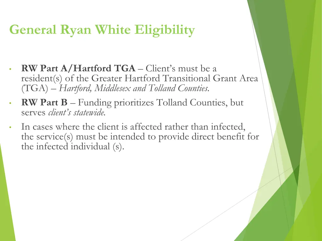 general ryan white eligibility