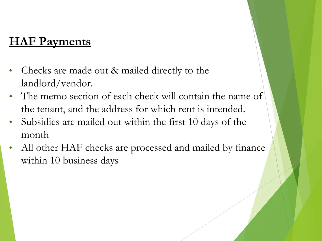 haf payments