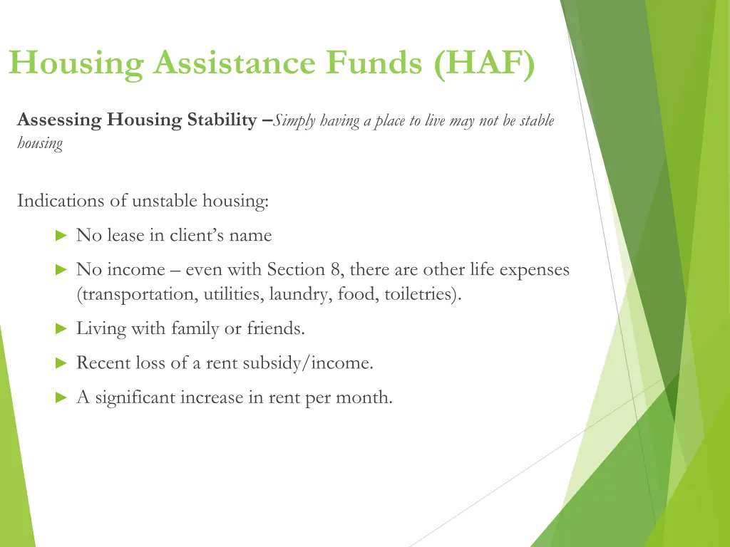 housing assistance funds haf