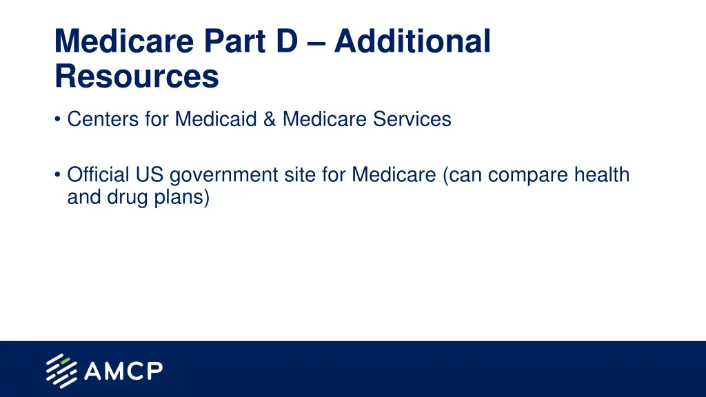 medicare part d additional resources