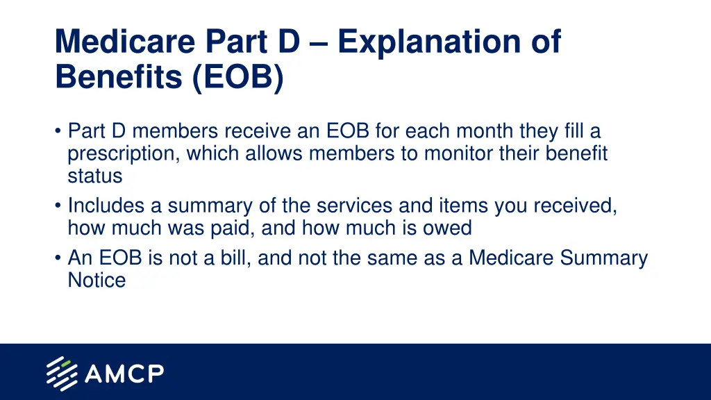 medicare part d explanation of benefits eob