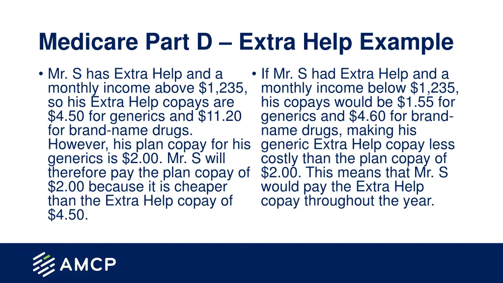 medicare part d extra help example