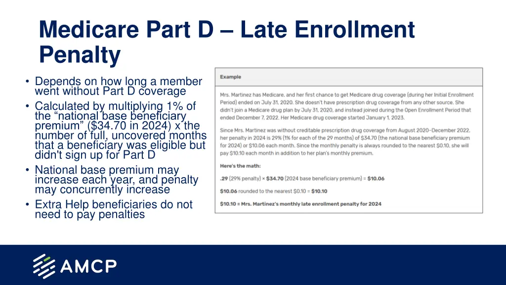 medicare part d late enrollment penalty
