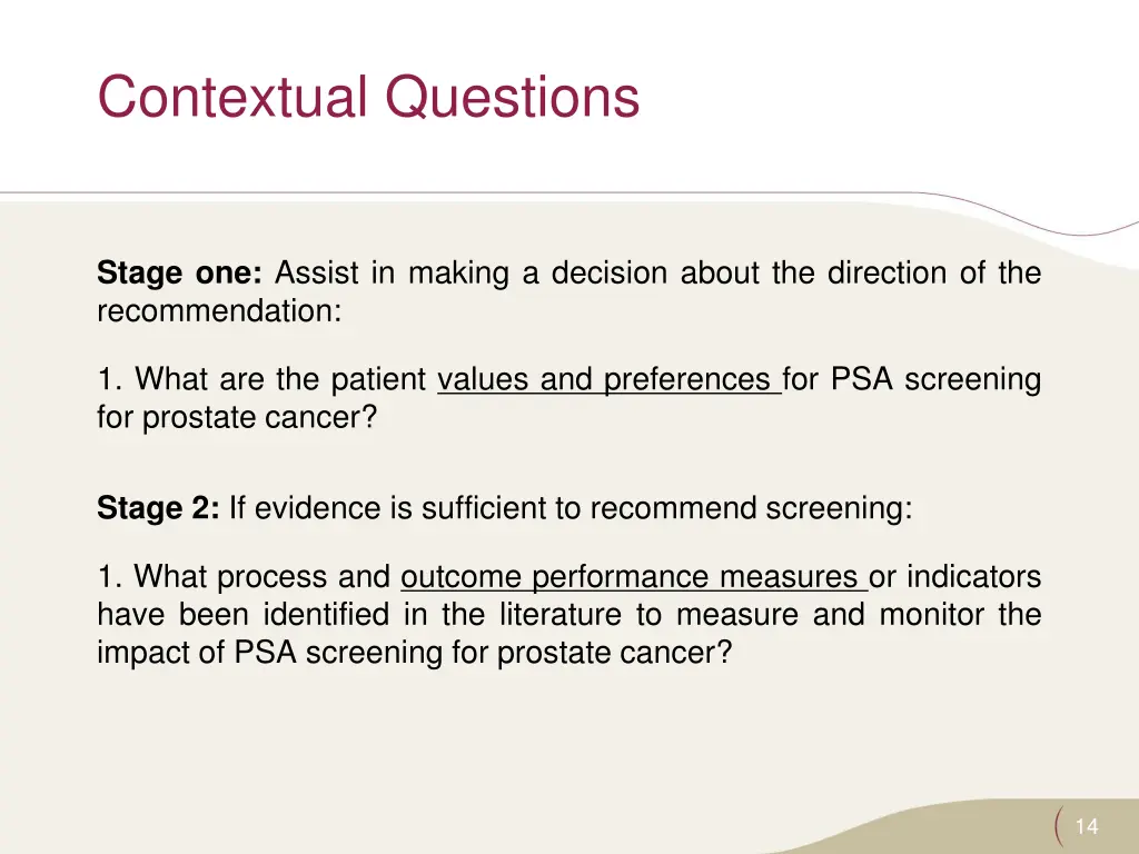 contextual questions