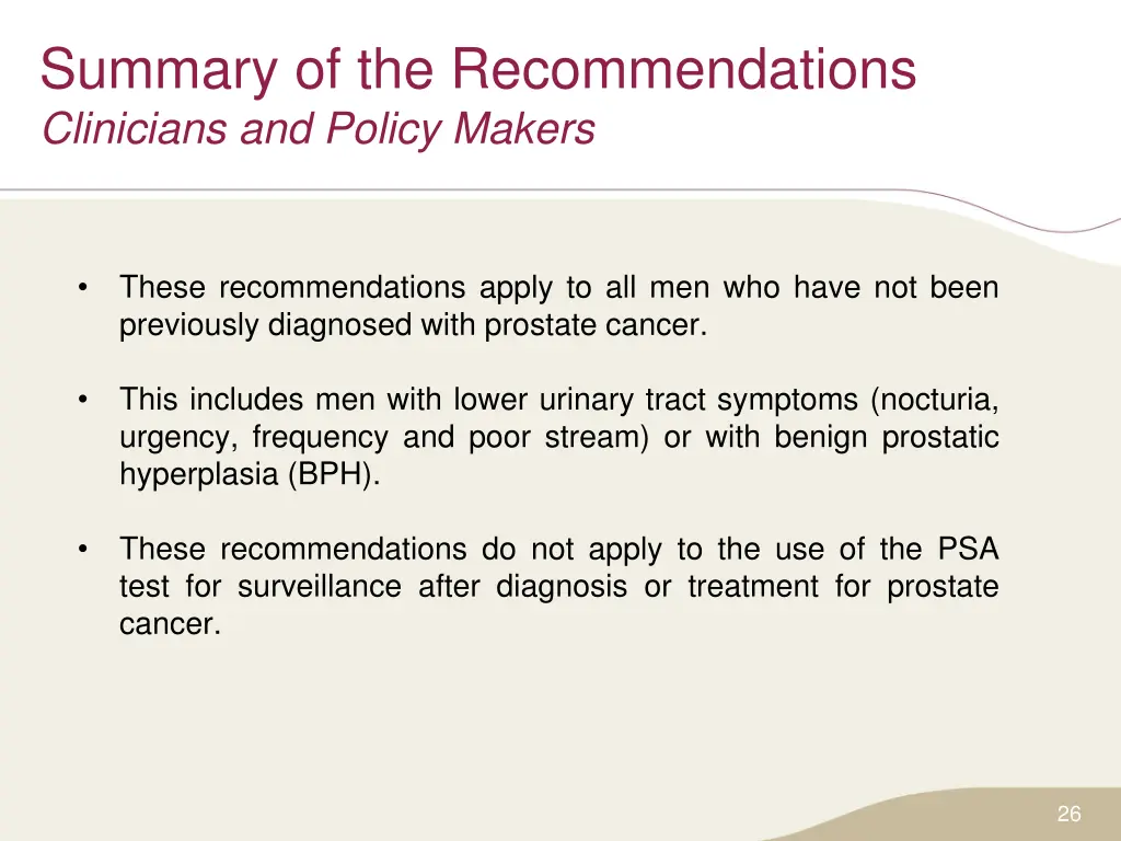 summary of the recommendations clinicians 3