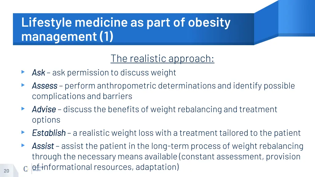 lifestyle medicine as part of obesity management 1