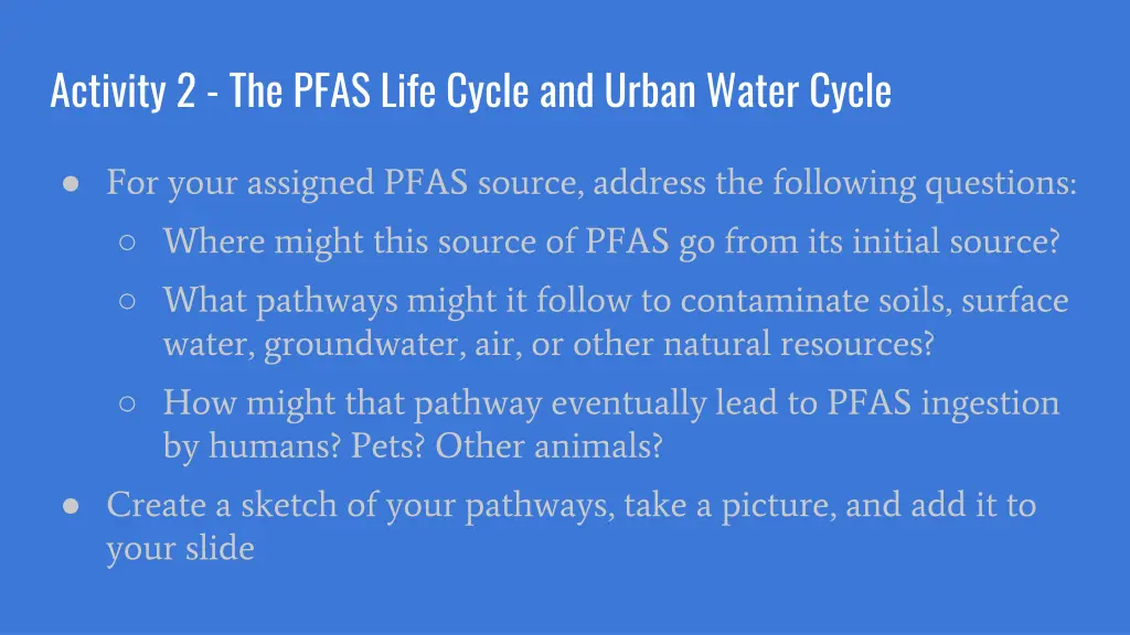 activity 2 the pfas life cycle and urban water