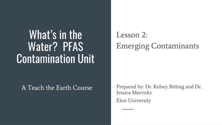 what s in the water pfas contamination unit