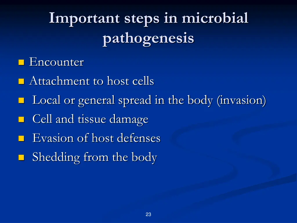important steps in microbial pathogenesis