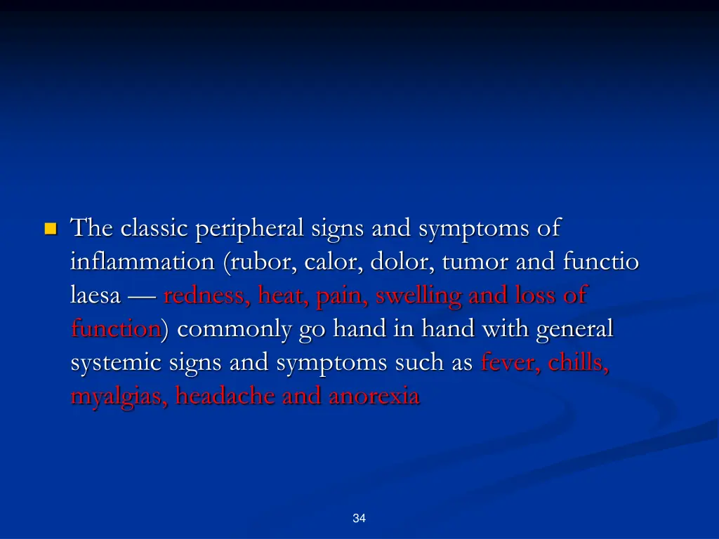 the classic peripheral signs and symptoms