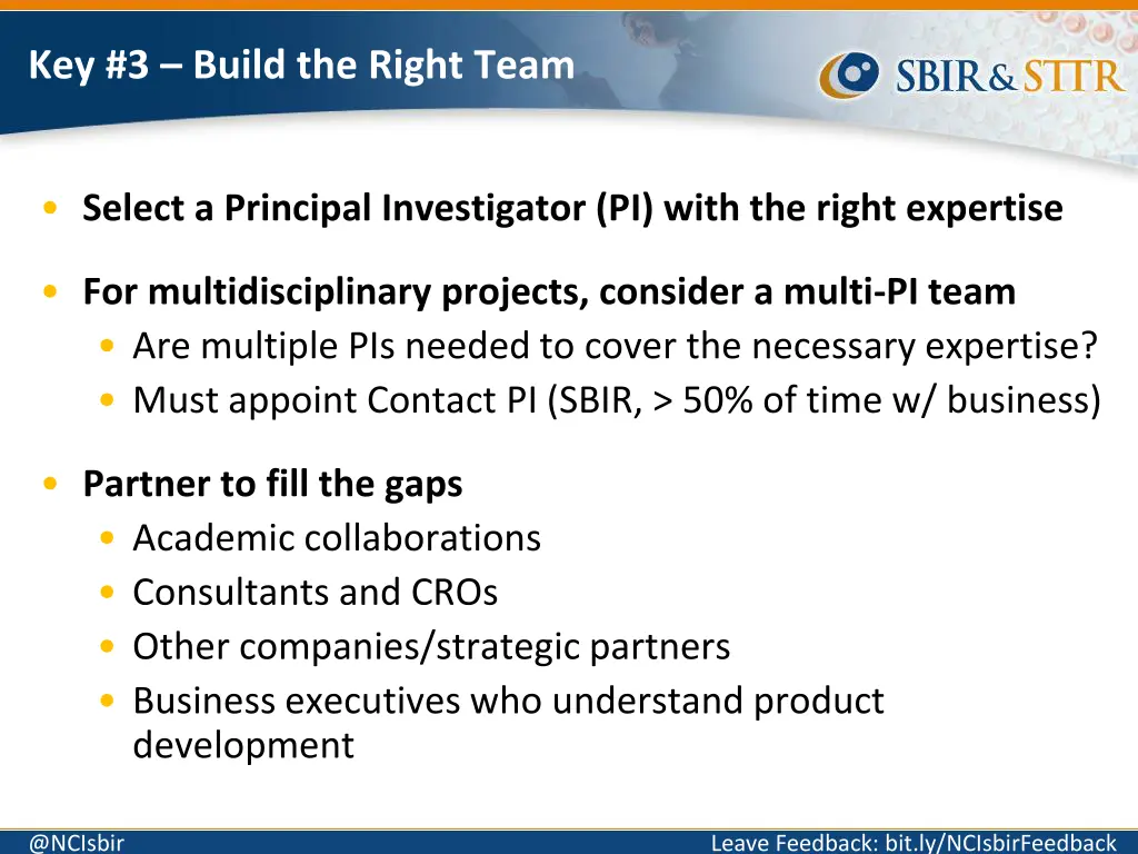 key 3 build the right team