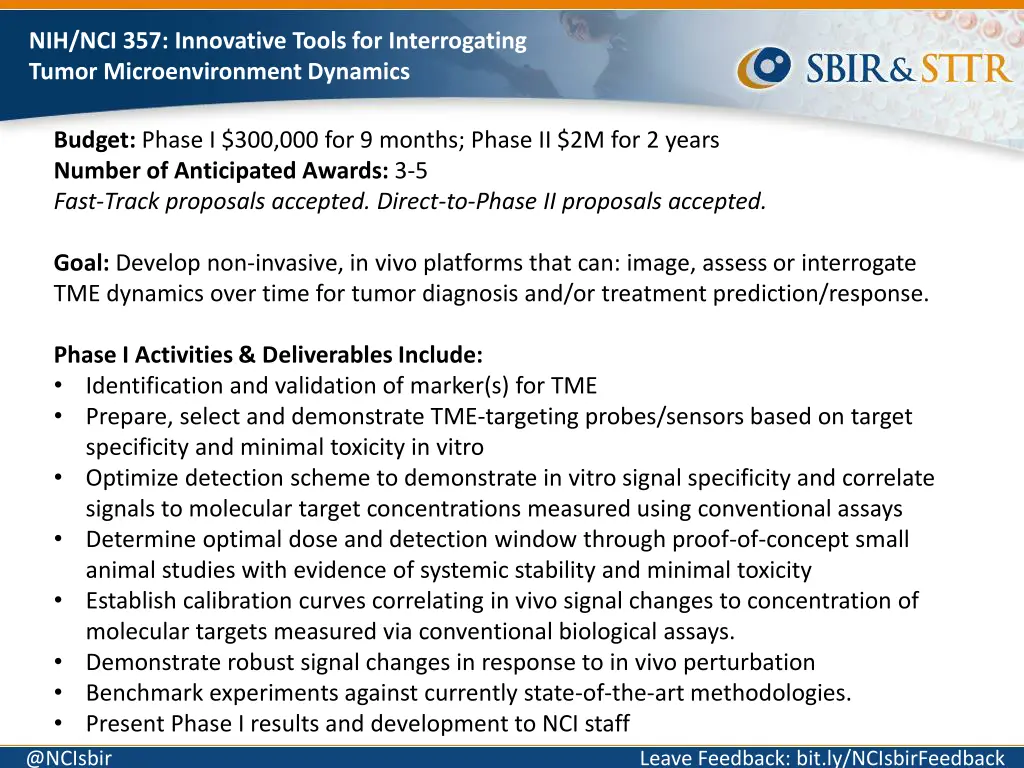 nih nci 357 innovative tools for interrogating