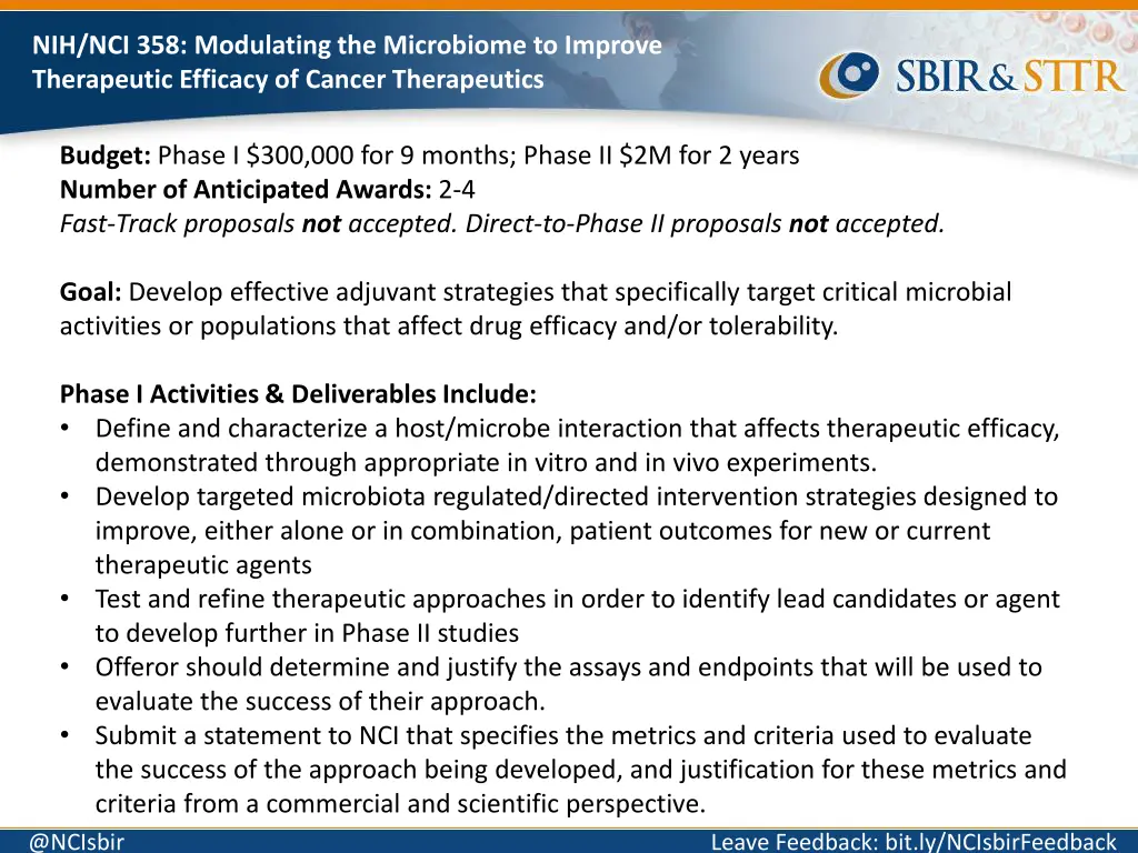nih nci 358 modulating the microbiome to improve