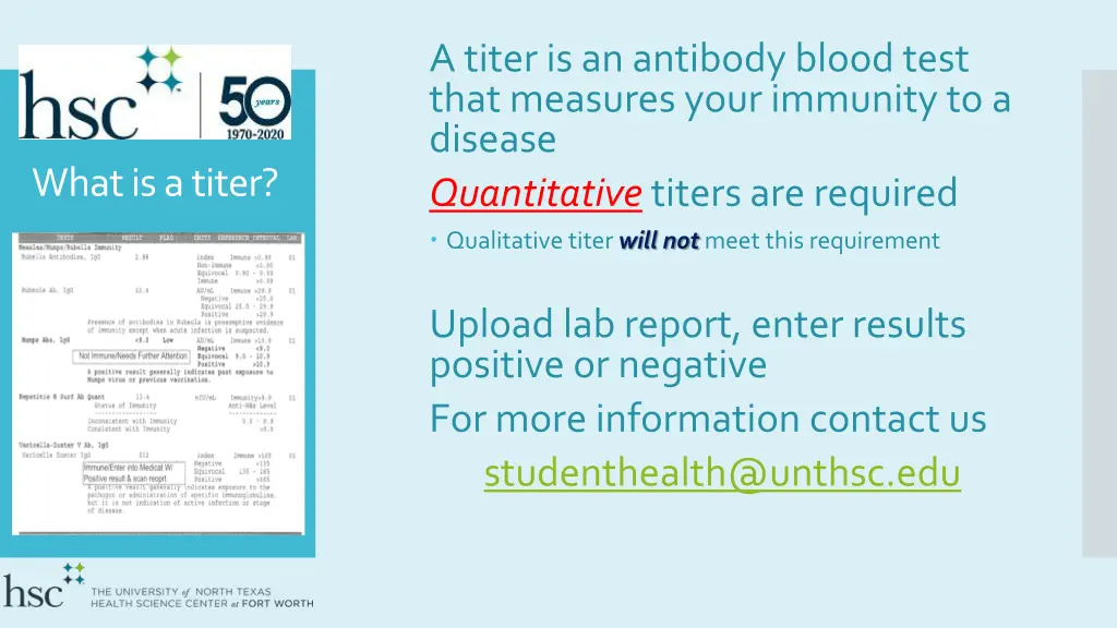 a titer is an antibody blood test that measures