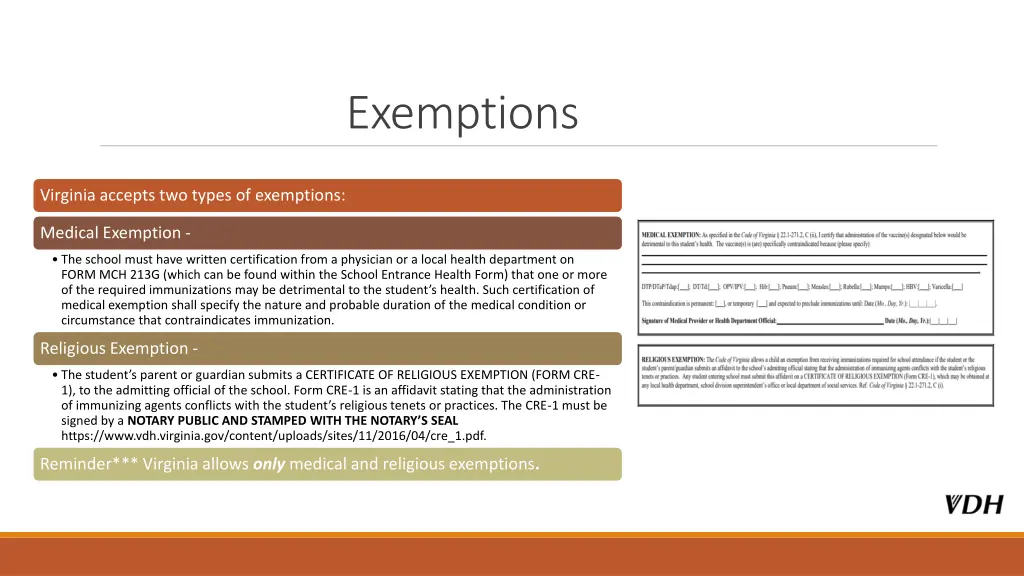 exemptions