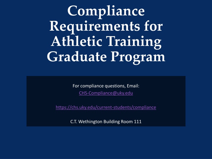 compliance requirements for athletic training