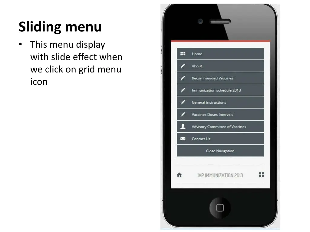 sliding menu this menu display with slide effect