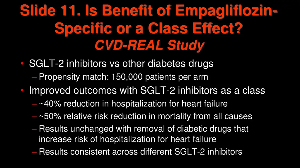 slide 11 is benefit of empagliflozin specific