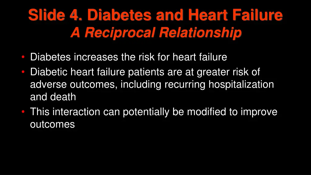 slide 4 diabetes and heart failure a reciprocal