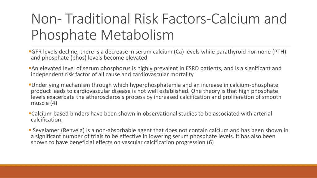 non traditional risk factors calcium