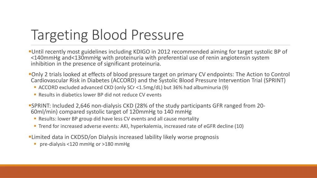targeting blood pressure