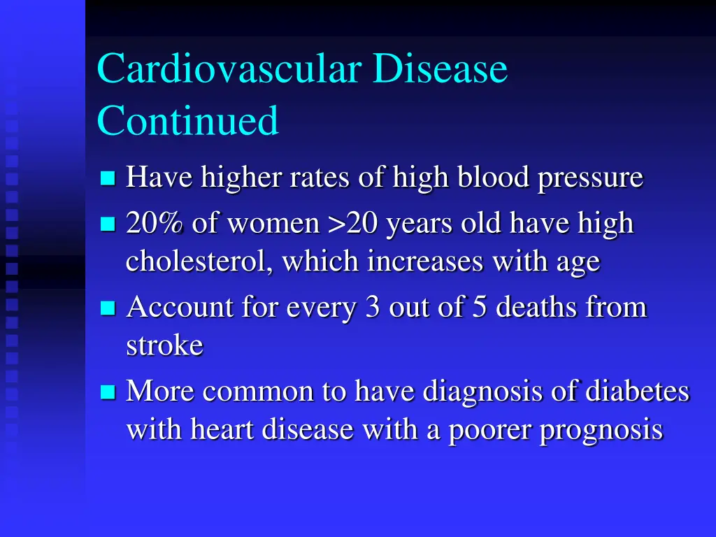 cardiovascular disease continued