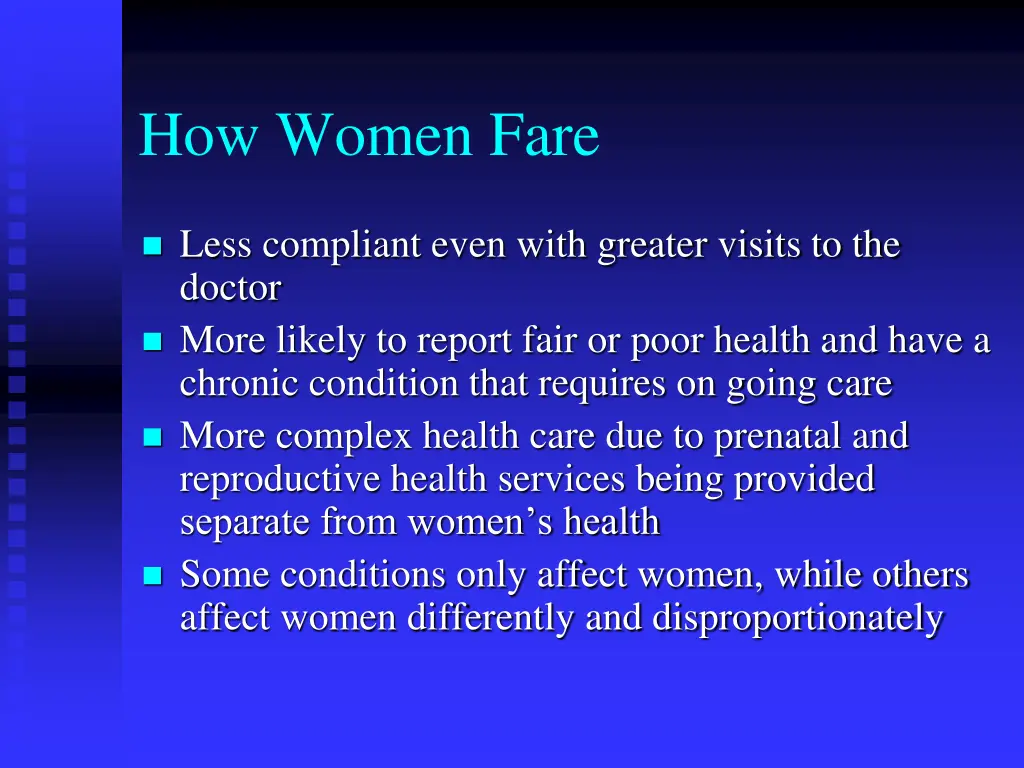 how women fare