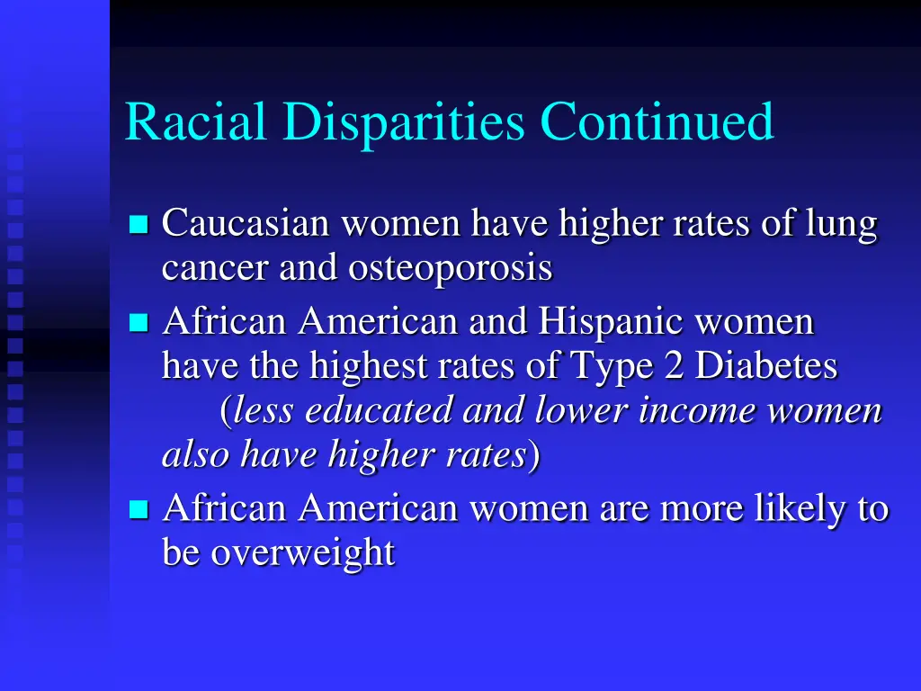 racial disparities continued