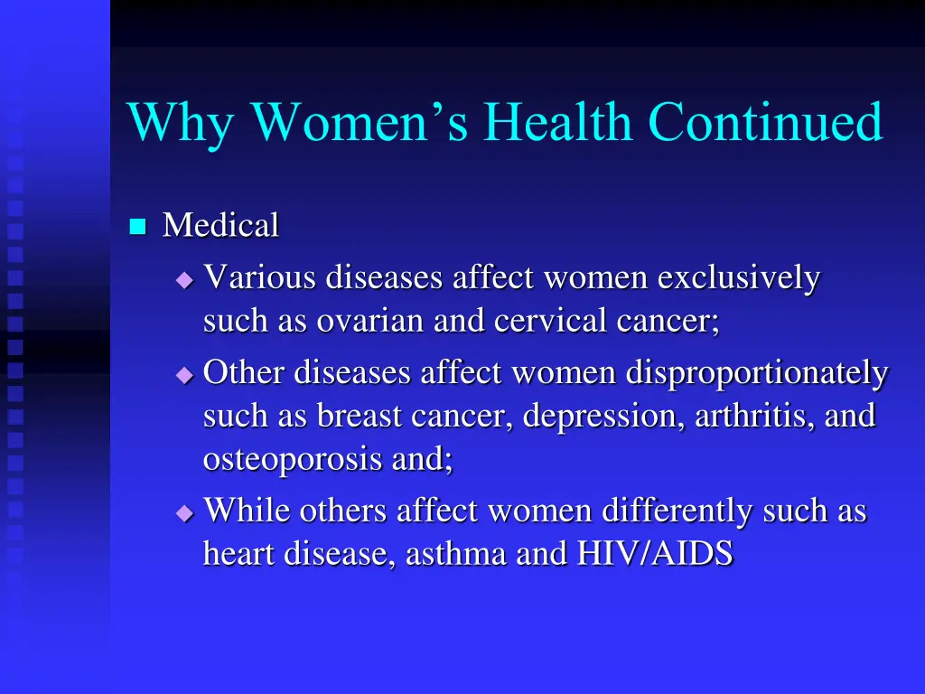 why women s health continued