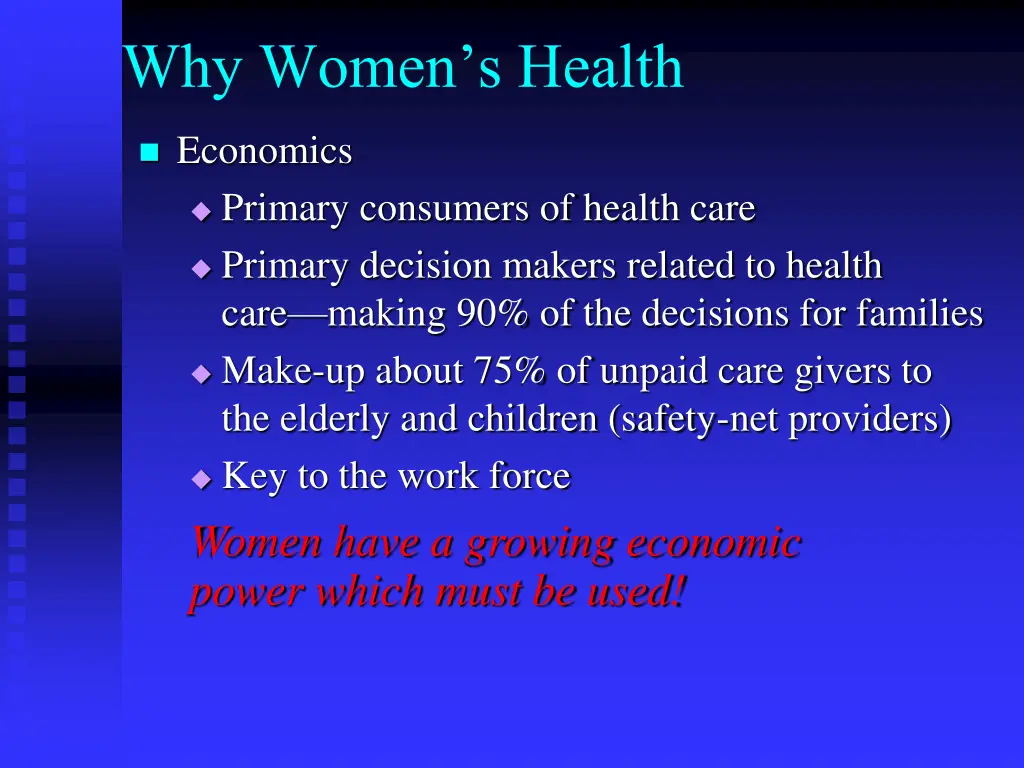 why women s health