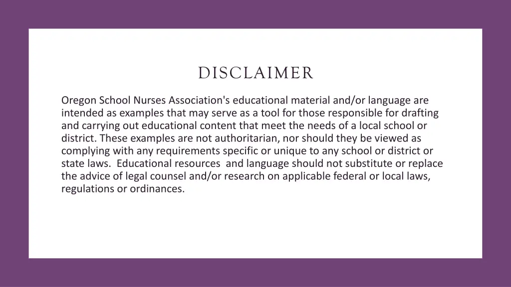 disclaimer