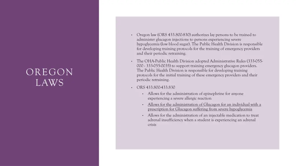 oregon law ors 433 800 830 authorizes lay persons