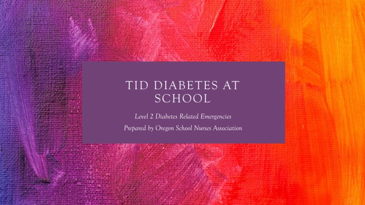 tid diabetes at school