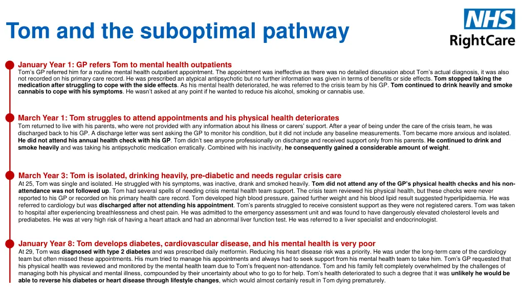 tom and the suboptimal pathway