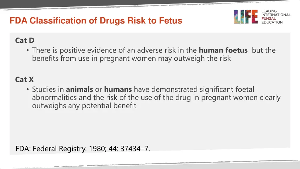 fda classification of drugs risk to fetus