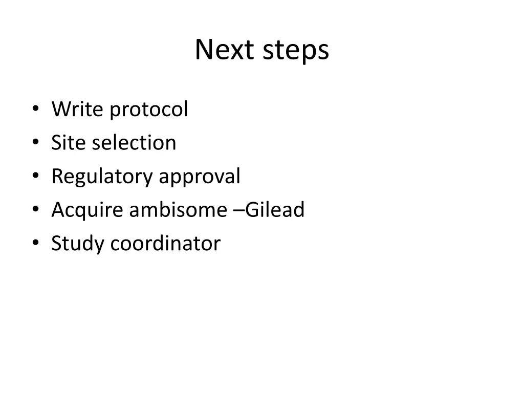 next steps