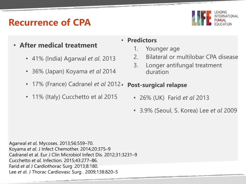 recurrence of cpa