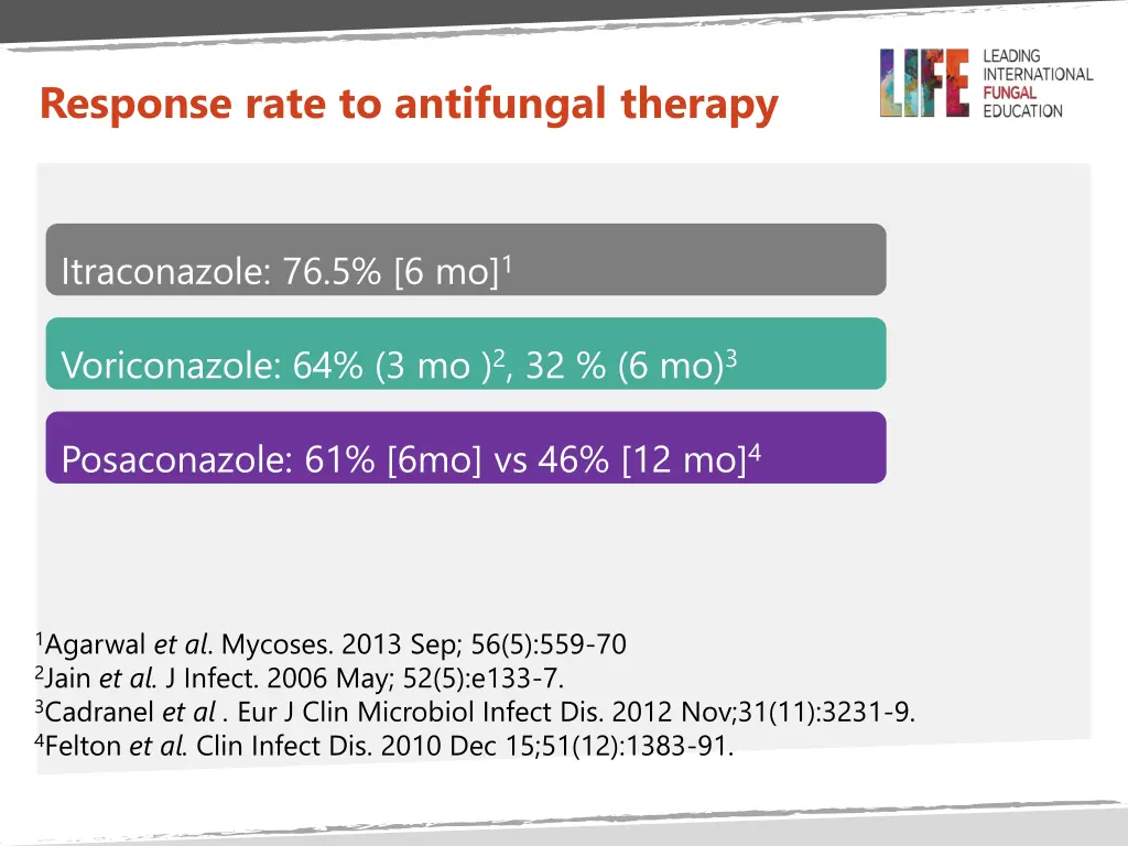 response rate to antifungal therapy