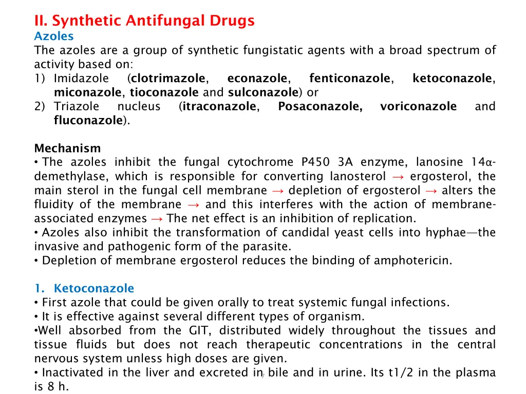ii synthetic antifungal drugs azoles the azoles