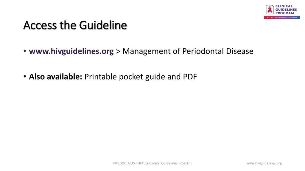 access the guideline access the guideline