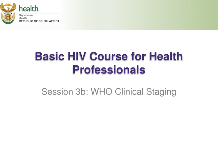basic hiv course for health professionals