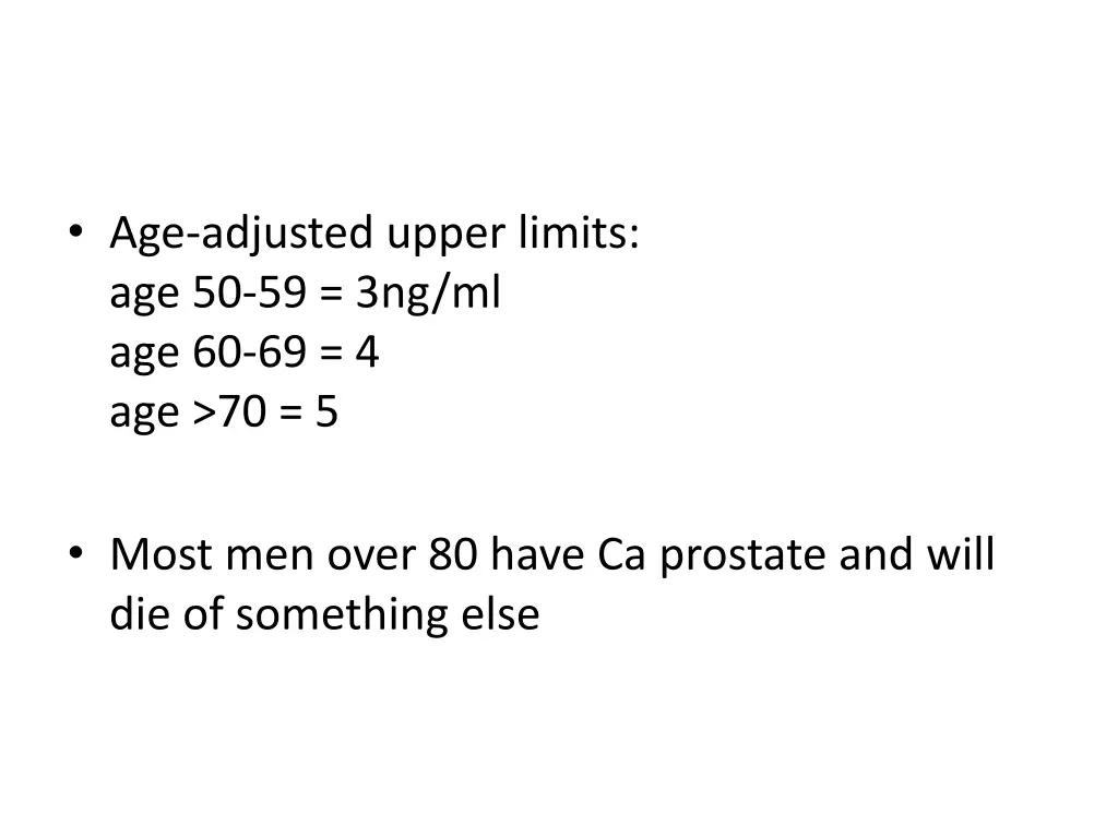 age adjusted upper limits