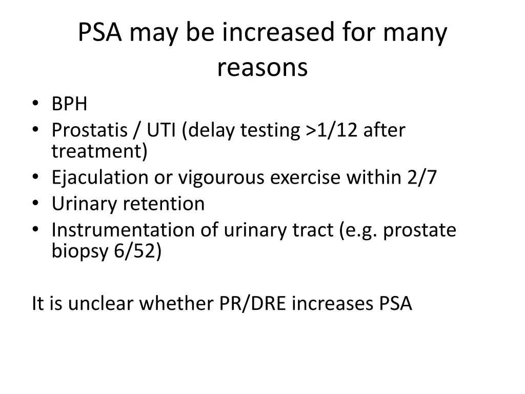 psa may be increased for many reasons