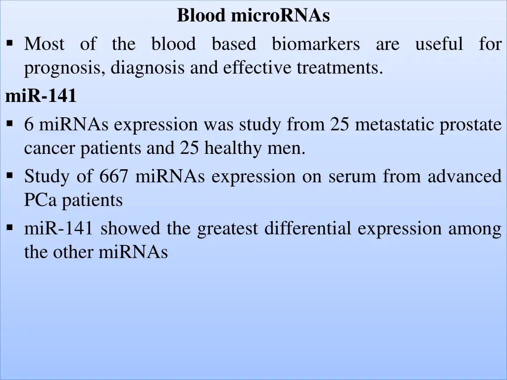 blood micrornas